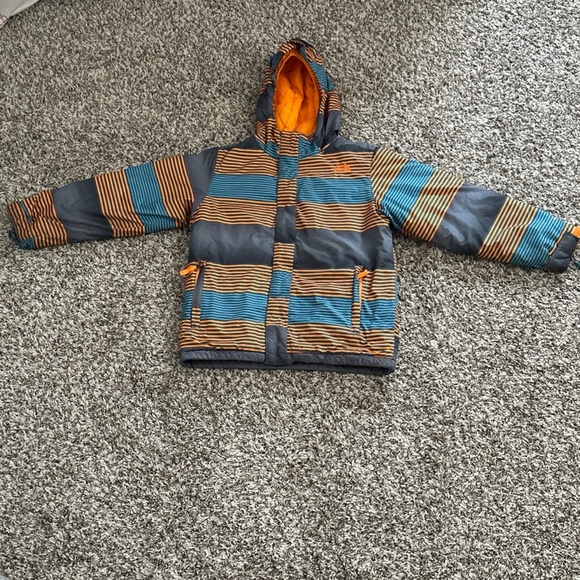 The North Face Blue and Orange Striped Jacket for Boys - Picture 1 of 7